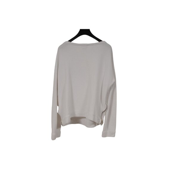ba&sh Womens French Kiss Sweatshirt Medium US 2 White Side Zip Pullover Long - Picture 2 of 9
